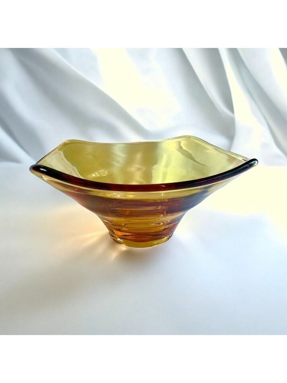 Vintage Viking Glass Amber Candy Dish Bowl - Picture 2 of 8